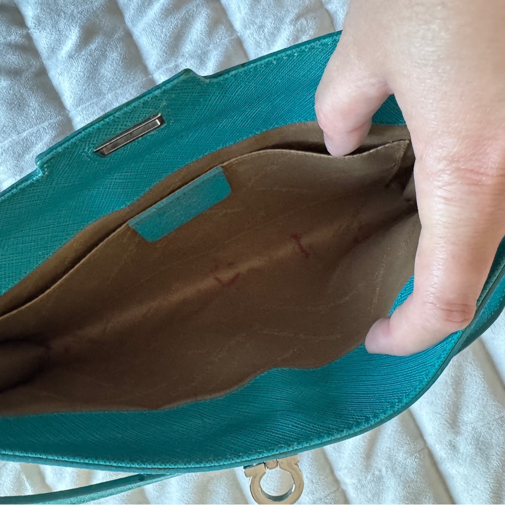 Salvatore Ferragamo Teal Clutch